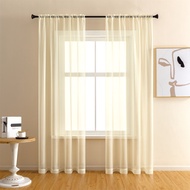 1PC Transparent Solid Color Sheer Curtain, Rod Pocket Curtain for Terrace Bedroom Living Room Balcony Curtain Home Decor Party Decor