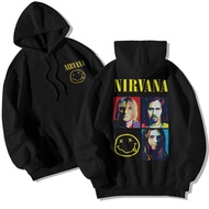【New】เสื้อแจ็คเก็ตเสื้อกันหนาว Hoodie ผู้ชายผู้หญิงจัมโบ้ Oversize Band Nirvana ขนแกะวัสดุ 240 ขนาด