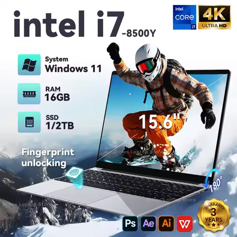 2026 Windows 11 Portable Laptop 15.6''Intel Core i7 8500Y Computer PC 16GB RAM 1TB 2TB SSD Laptops F