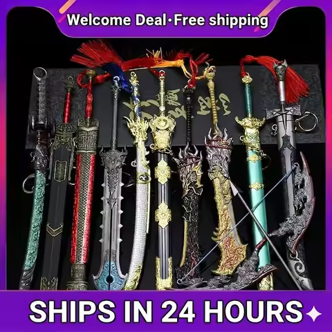 Naraka Bladepoint Chinese Sword Replica Set, Zinc Alloy Collectible Miniature Model, Ancient Blade O