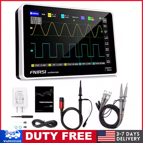 FNIRSI 1013D 7 Inch Digital Tablet Oscilloscope Dual Channel 100M Bandwidth 1GS Sampling Rate Portab
