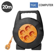TGIC Computer TGC-1020 1.0SQ 20M 4-hole cable reel, cord reel, outlet reel wire, multi-tap, electric extension cable, for camping, for construction sites, for home use