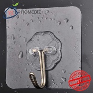 Cangkuk Dinding Lutsinar Kalis Air & Minyak | Lekat Sendiri, Boleh Guna Semula Tanpa Paku Untuk Dapu