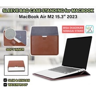 MacBook Air 15 inch M2 A2941 Pouch Sleeve Bag Stand Case Leather 15"