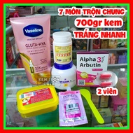 Vaseline 10X + 3C3 Abutine body cream Combo for full body skin whitening set 7 Piece