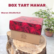 Tart Box with Lid 25x25x16.5 Eflute Tart Box/ Duplex Lid/ Tart Packaging/ Tart Box/ Cake Container/ 