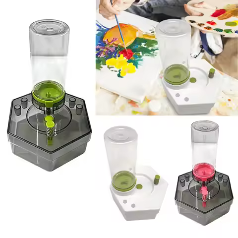 kids Paint Brush Cleaner Rinse Box Fine Art Studio Classroom Brushes Holder Cleaning Running Water C