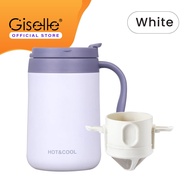 Giselle 304 Double Layer Drip Coffee Thermal Mug Cup with Portable Stainless Steel Coffee Filter Set