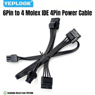 6Pin to 4x Molex Straight, PERIPHERAL PATA IDE 4Pin Power Cable for Corsair SF750, SF600, SF450, SF 