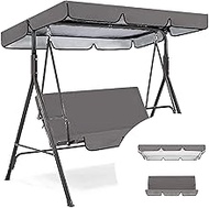 Outdoor Swing Canopy Replacement Cover & Swing Cushion Cover 3 Seater, Waterproof Garden Seater Sun