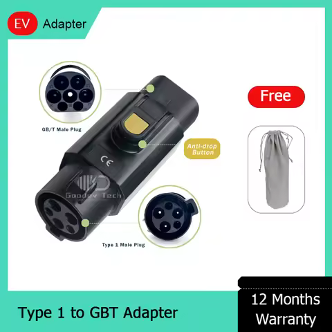Anti-Drop 32A 7.4KW EV Charger Car Adapter Type 1 to GB/T GBT Electric Vehicle Plug EV Adapter With 