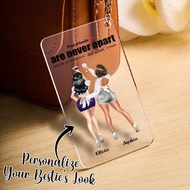 1pc Custom Hand-Drawn Best Friend Acrylic Keychain 5.4x8.6CM - Custom Illustration Keychain Bridesma