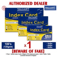 VALIANT Index Card Cards 3x5in 4x6in 5x8in 100pcs per pack 120gsm Ruled Both Sides RCS - 1 Pack