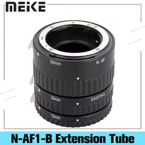 Meike N-AF1-B Auto Focus Macro Extension Tube Set 12 20 36mm Adapter Ring For Nikon D3100 D5000 All 