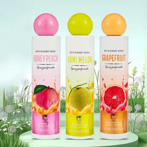 168ML Fruity Floral Perfume,Strawberry/Honey Peach/Hamimelon/Grape/Grapefruit/Raspberry Light Fragra