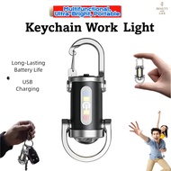 2026Rechargeable Mini Keychain Flashlight，Super Bright，800Lumen EDC Mini torch，COB Keychain Work Lig