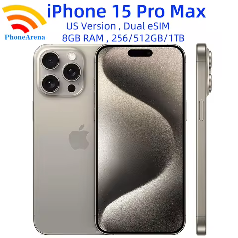 Original iPhone 15 Pro Max 256/512GB 1TB ROM Dual eSIM 8GB RAM 6.7" Genuine Retina OLED NFC A16 15Pr