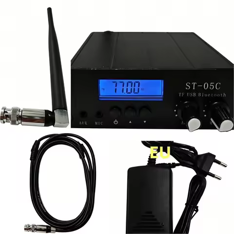 ST-05C Stereo FM Tuner With 20mW/200mW Adjustable Power And Bluetooth/USB/TF/RCA Inputs ST-05C FM Tu