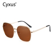 Cyxus Polarized Sunglasses For Women UV Protection Shades Oversized Shades Metal Frame TAC Lens 1075