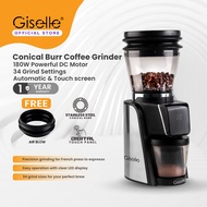 Giselle Digital Coffee Bean Grinder, Coffee Maker, Coffee, Coffee Machine | Conical Burr | 34 Grind 