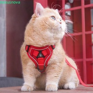 NEXUSNOVA Cat Harness Leash, Reflective Trim Breathable Cat Harness Leash Set, Safety Vest Style Uni