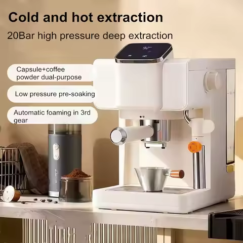 Semi-Automatic Espresso Machine Cold & Hot Brew 2-in-1 Coffee Maker Instant Preheat-Free for Home Us