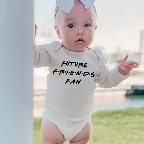Newborn Infant Bodysuits Future Friends Fan Boys Girls Unisex Clothing Long Sleeve Jumpsuits 4 Color