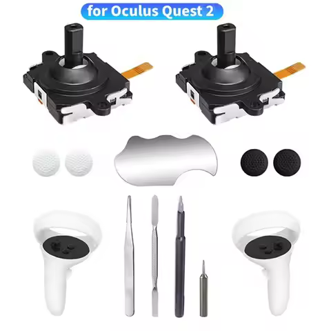 VR Joystick Replacement Kit for Oculus Quest 2 Controller Thumbstick Grips for Meta Quest 2 Handle R