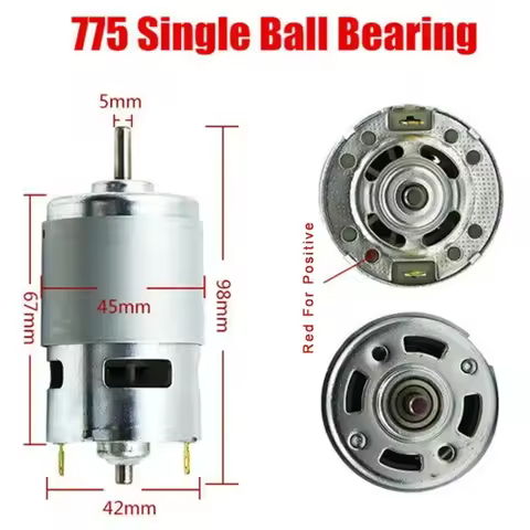 High Power Large Torque Motor 775 795 895 DC 12V~24V 3000-12000RPM Single Double Ball Bearing Gear M