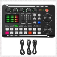 (IKHJ) Live External Sound Card, Bluetooth 5.0 Voice Changer, 16 Types of Sound Effects, 6 Modes Mixer for Phones, PC, Tablets