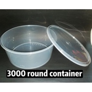 A3000 Round Container /Bekas bahulu/ Disposable Plastic Food Container 3000ml (30pcs) Food Storage C
