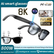 HIWEGO New Smart Glasses 8MP HD Camera AI Glasses Photo Video Recording Waterproof Mini Anti-blue Ca
