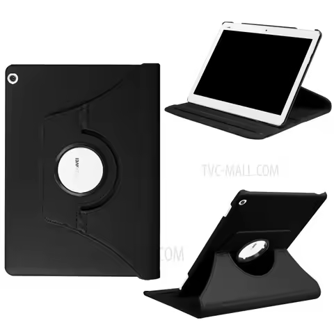 Litchi Grain Smart Leather Stand Tablet Case with Elastic Band for Huawei MediaPad M3 Lite 10 - Blac