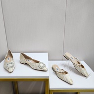 STC 481 Elegant Women's Flat shoes Mules with Gem Strap 2cm