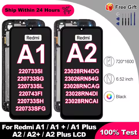 6.52" For Xiaomi Redmi A1 A1 Plus 220733SI LCD Display Touch Screen Digitizer Assembly For Redmi A2 