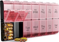 AM PM Extra Large Pill Organizer, XL 7 Day Pill Organizer 2 Times a Day, Jumbo Weekly Pill Case, Day