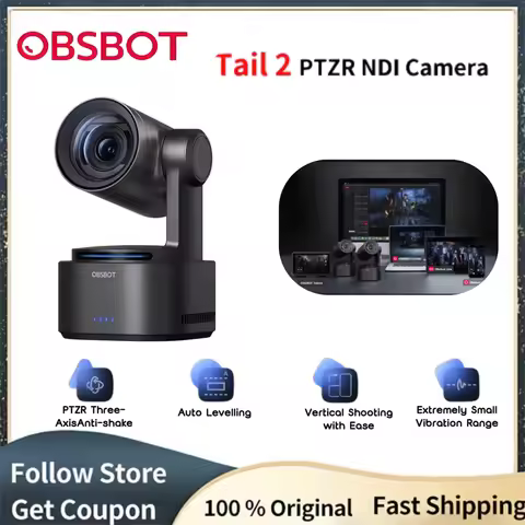 OBSBOT Tail 2 With NDI AI-Powered PTZR 4K Live Production Camera AI Auto Framing/Auto Tracking 2.0