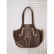 H HIATUS Japanese Niche Design Literary Retro Medieval Style Simple Embroidery Violin Casual Shoulde