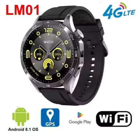 New LM014G5G Full Network Android Smart Watch 8GB+128GB SIM Card 1.43MOLED Dual Camera WiFi GPS Goog