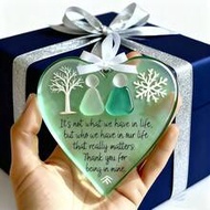 3pcs Heart-Shaped Acrylic Friendship Decor, Bohemian Style 2D Flat Inspirational Hanging Ornaments, 