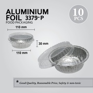 ALUMINIUM FOIL TRAY WITH LID 3379-P (ROUND) 10 PCS