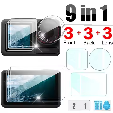 Tempered Glass For DJI Action 5 Pro Action 4 3 Camera Lens Protective Film Front Rear Screen Protect