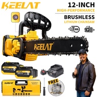 KEELAT KEC009 12 Inch 20V Chainsaw Cordless Electric Saw Lithium MT Battery Mini Chainsaw Power Saw 