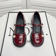 New Mary Jane Shoes Soft Leather jk Y2K Comfortable Red Black White Size 35-40cm Increase Height Dec