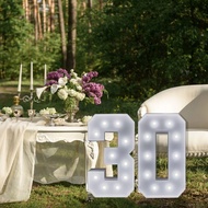 1pc Light Up Marquee Numbers, White LED Large Lighted Marquee Number 0-9 For 1st 16th 21st 25th 30th