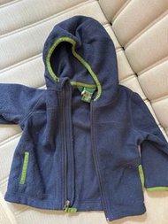 LL Bean Navy Blue Fleece Hoodie Jacket 12-18M兒童外套