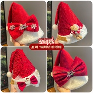 2026New Red Bow Christmas Hat Children's Party Performance Hat cos Decorate Christmas Gift Hat S QUB