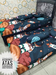 PROMO sprei sorong atas bawah 2in1 single 120×200 tanpa rumbay motif labubu anak dewasa spiderman di