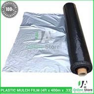 High Quality Plastic Mulch Film (4 feet width x 400 meters long x 33 microns thickness) 1 roll (Blac