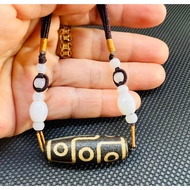 9-eye Tibetan dzi necklace